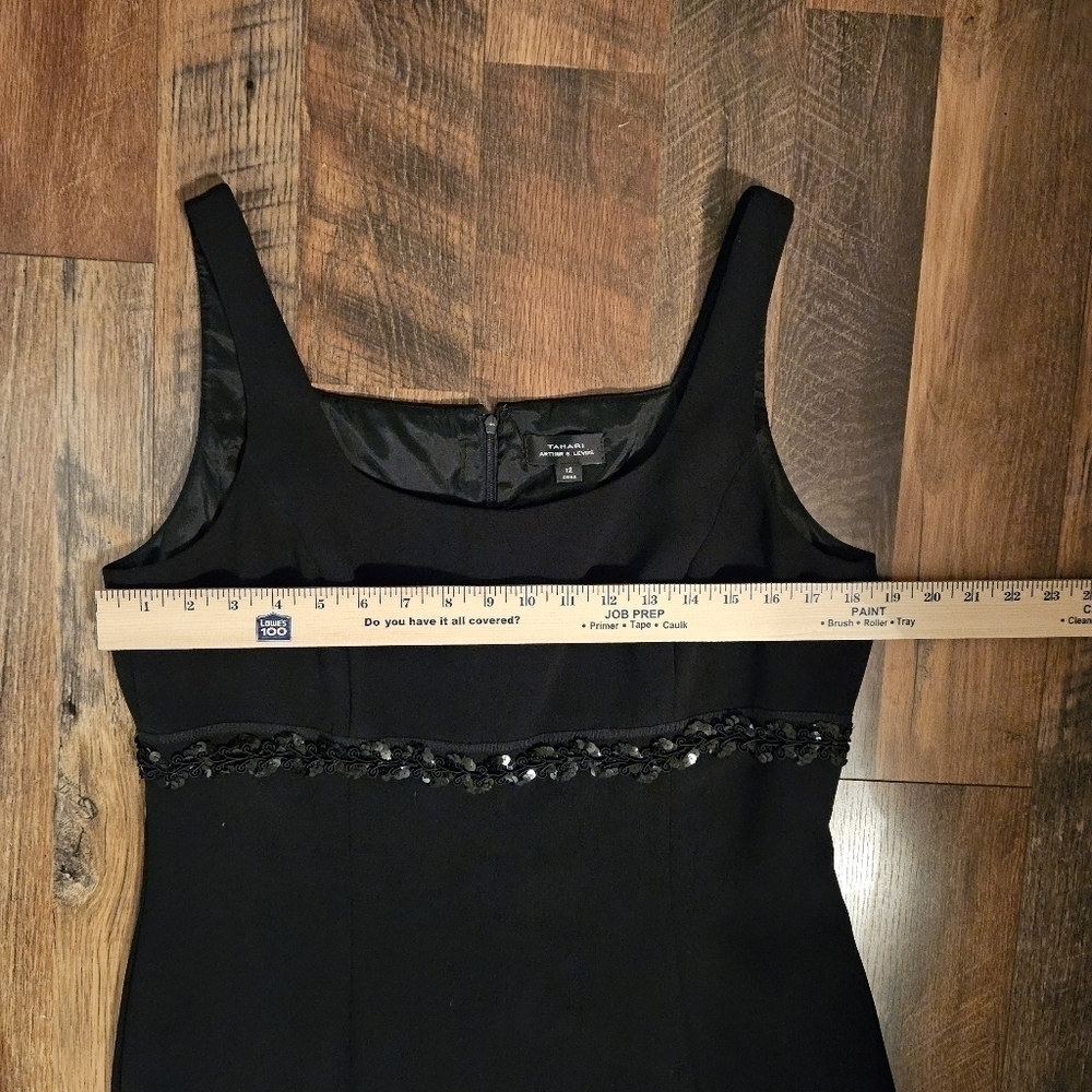 Tahari Arthur S Levine Black Cocktail Dress Size 12 - Picture 11 of 12